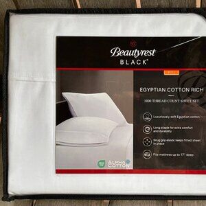 BEAUTYREST BLACK Full Size Sheet Set 1000 Thread Count Egyptian Cotton Blend